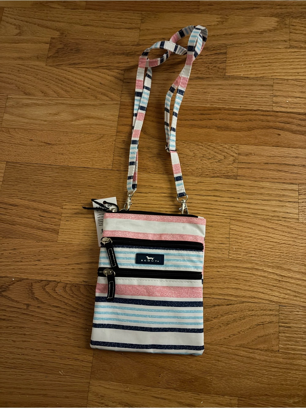 Scout Striped Crossbody in Pink, Light Blue, Navy & White